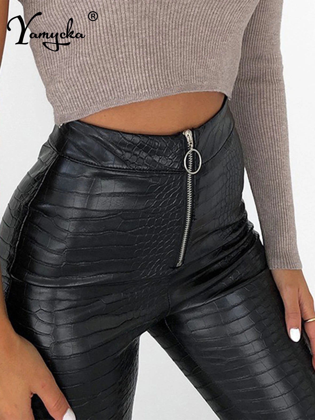 Pantalon Sexy en cuir noir taille haute pour femmes, streetwear y2k, vêtements gothiques, leggings en PU, décontracté, à la mode, crayon, 2025