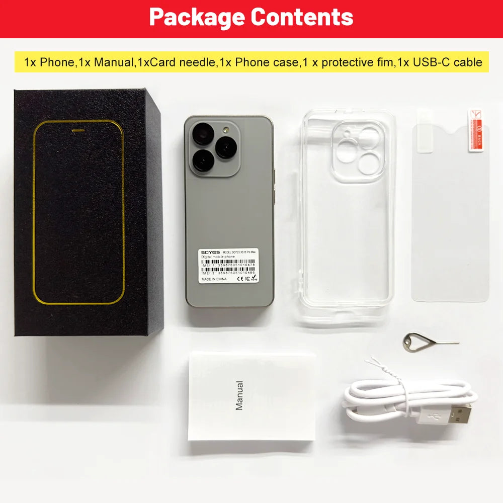 Première mondiale SOYES XS18 Pro Max Mini Smartphone 4.3 "global 4G Android8.1 avec batterie 2750mAh reconnaissance faciale GPS petit