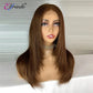 Elfriede #4 Chocolate Brown Straight Layered Cut HD Lace Wigs Women's 13X4 13X6 Lace Front Preplucked Brazilian Human Hair Wigs