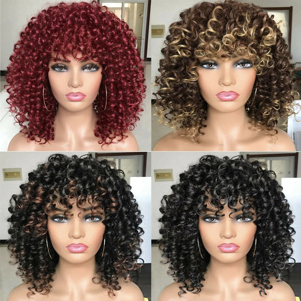 Fashionable Brazilian Curly Wig Human Hair Without Glue Short Curly Women's Wig Easy Cosplay Wig Cover