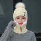 Winter women's Knitted Caps Plush Pullover Earmuff Bib Cap For Warmth Bonnet Hivers Femme strickmütze Pompom Fur Warm Hat