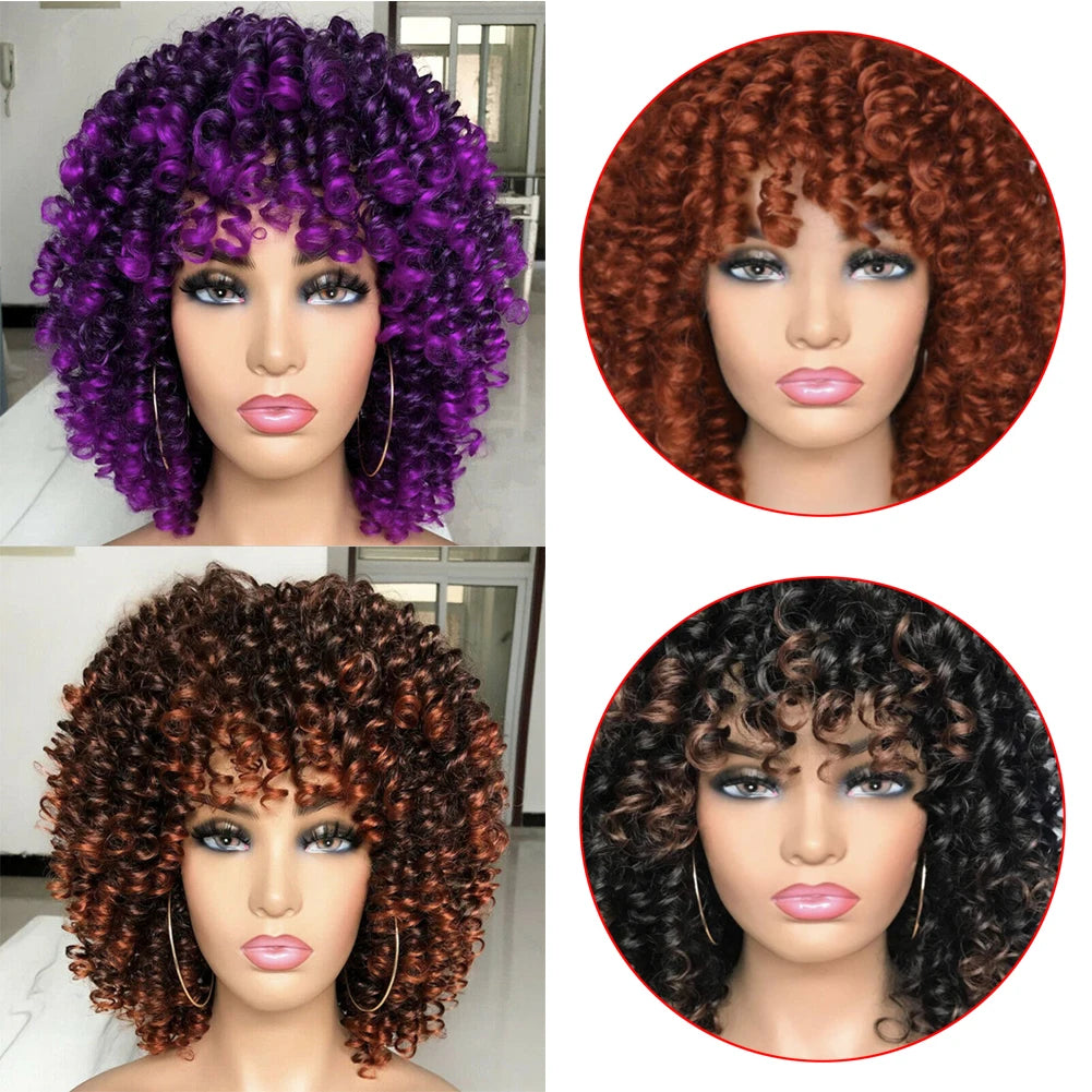 Fashionable Brazilian Curly Wig Human Hair Without Glue Short Curly Women's Wig Easy Cosplay Wig Cover