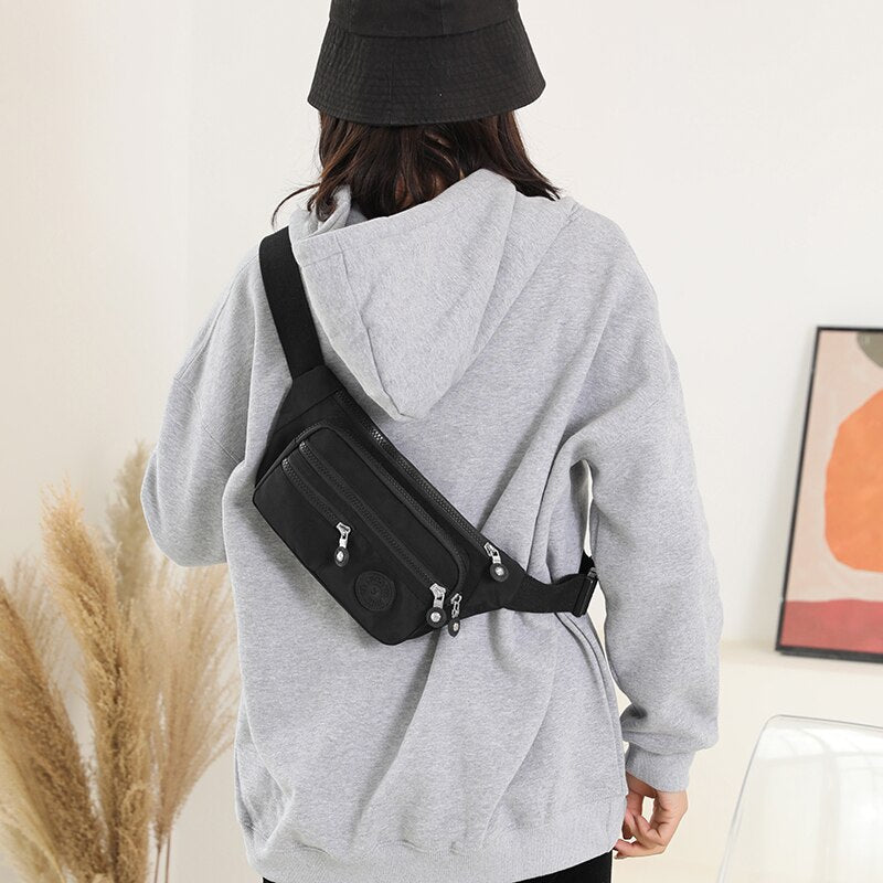 Women Designer Nylon Waist Packs Korean Style Female Fanny Pack 2022 New Crossbody Messenger Chest Bags Sac Banane Femme