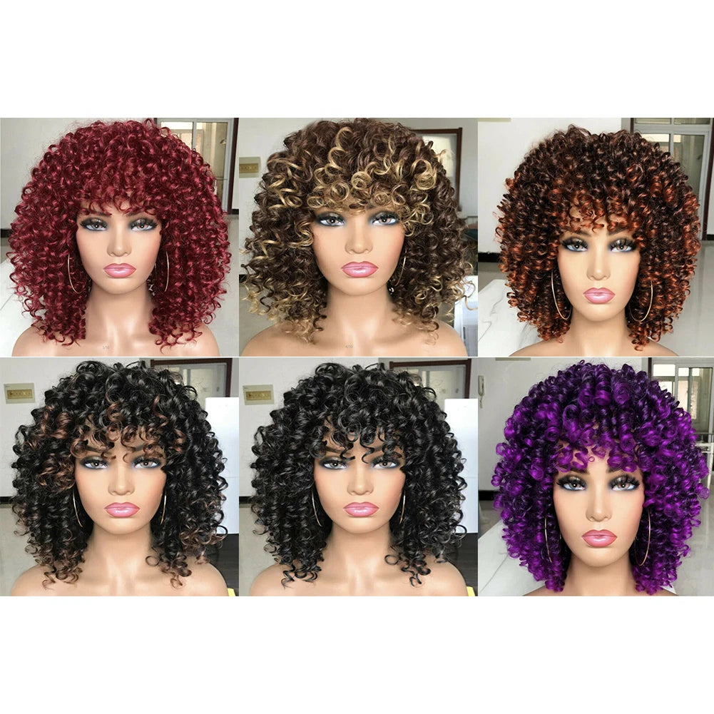 Fashionable Brazilian Curly Wig Human Hair Without Glue Short Curly Women's Wig Easy Cosplay Wig Cover