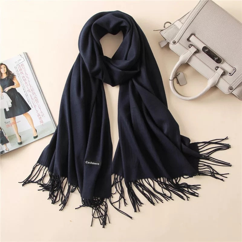 2023 new 200*70cm Winter Fashion female Cashmere Wool thin Scarf Lady warm Shawl Pure colour UNISEX Pashmina solid wrap women