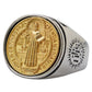 Catholic Saint Benedict Crucifix Ring   for men ins Stylish Stainless steel  bible Jesus exorcist