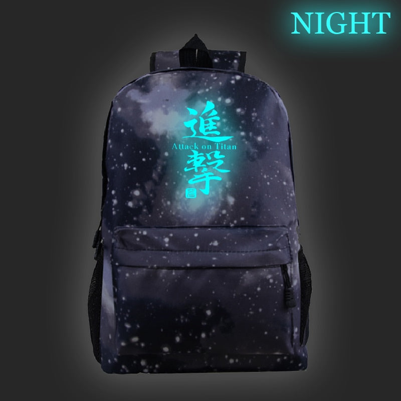 Hot Sale Attack on Titan Luminous Backpack Men Women Travel Bags Fashion New Pattern Knapsack Beautiful Students School Rucksack