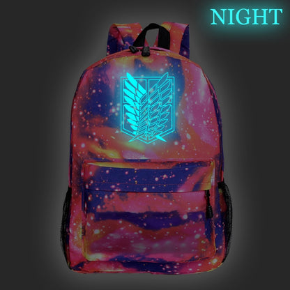 Hot Sale Attack on Titan Luminous Backpack Men Women Travel Bags Fashion New Pattern Knapsack Beautiful Students School Rucksack