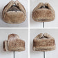 Bomber Hats Winter Men Warm Russian Ushanka Hat with Ear Flap Pu Leather  Fur Trapper Cap  Earflap for Women