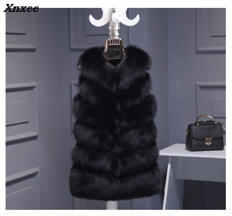 2018 Faux Fur Vest Fashion Faux Fur Coats Women Sleeveless Long fur Jacket Gilet Fourrure manteau femme faux fur vests S-4XL