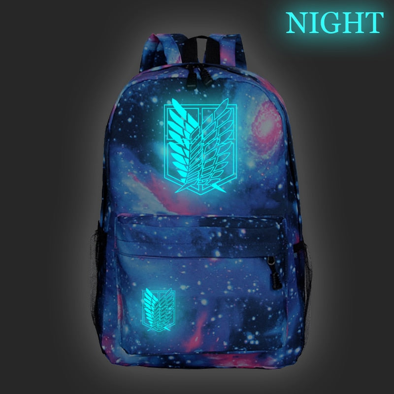 Hot Sale Attack on Titan Luminous Backpack Men Women Travel Bags Fashion New Pattern Knapsack Beautiful Students School Rucksack