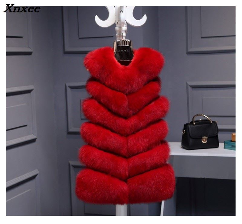 2018 Faux Fur Vest Fashion Faux Fur Coats Women Sleeveless Long fur Jacket Gilet Fourrure manteau femme faux fur vests S-4XL