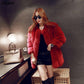 2018 Winter Luxury Faux Fox Fur Coat Slim Long Sliver Red Blue Faux Fur Jacket Women Fake Fur Coats manteau fourrure Xnxee