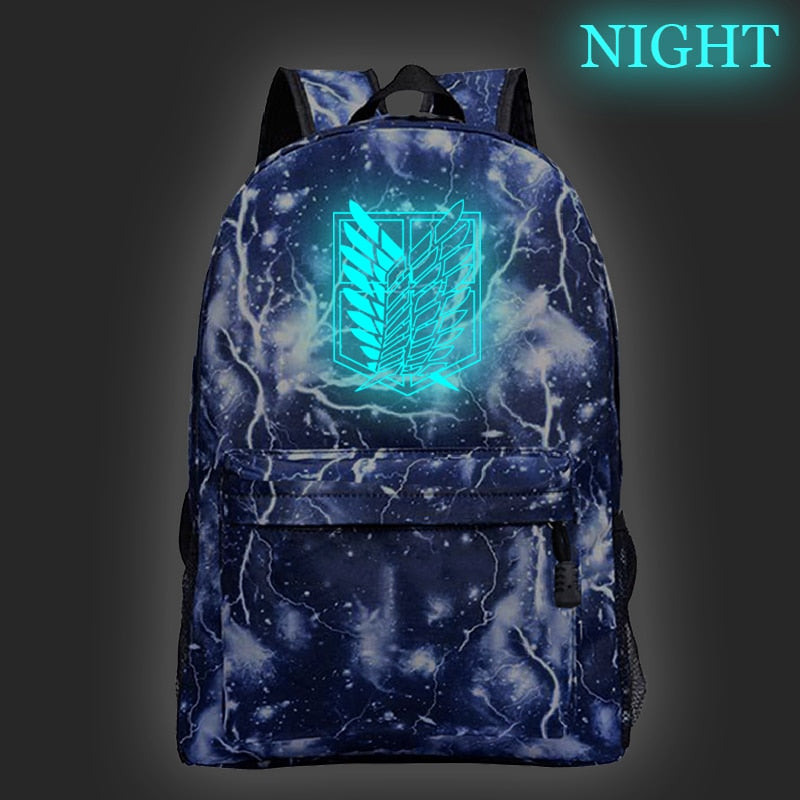 Hot Sale Attack on Titan Luminous Backpack Men Women Travel Bags Fashion New Pattern Knapsack Beautiful Students School Rucksack