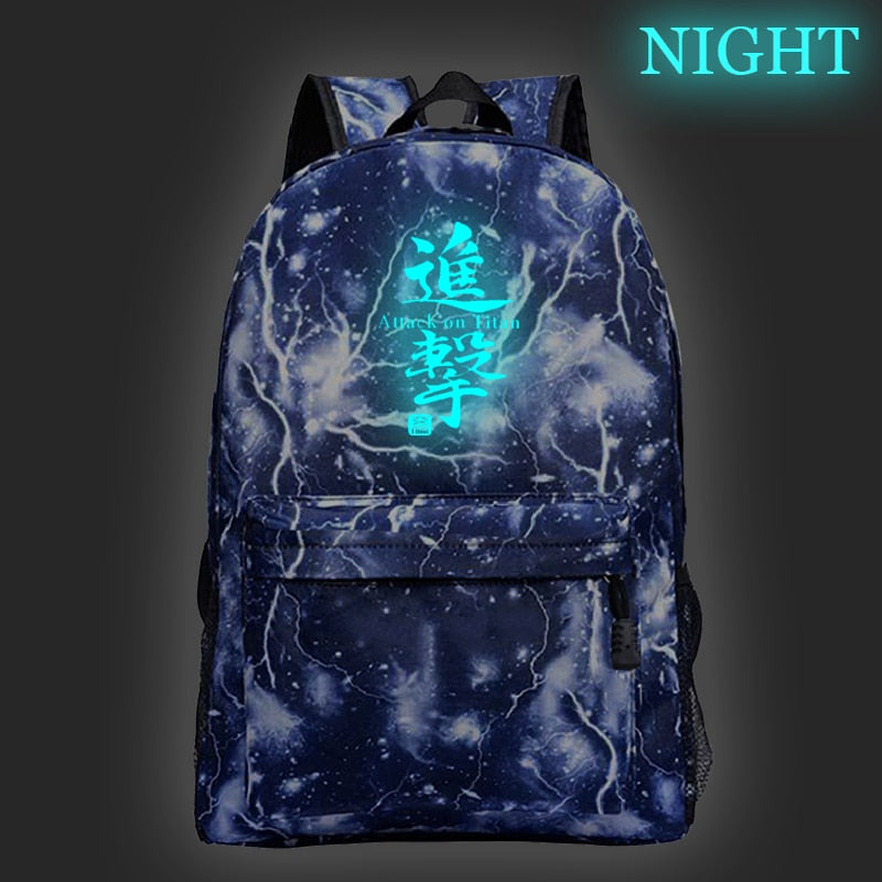 Hot Sale Attack on Titan Luminous Backpack Men Women Travel Bags Fashion New Pattern Knapsack Beautiful Students School Rucksack