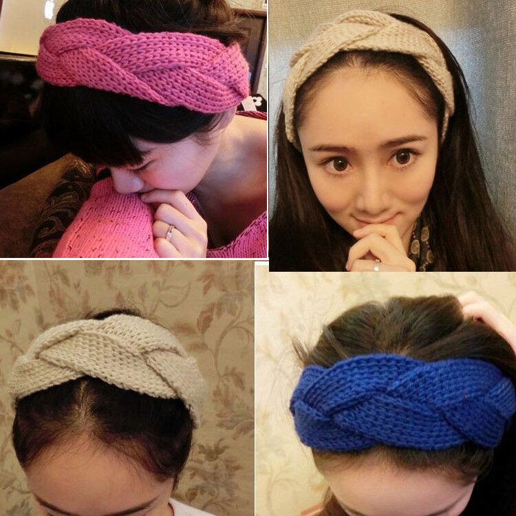 Knitted Crochet Turban Headbands for women Ear Warmer Stretch Hairbands Headwrap Head Band for Girls Wide Hair Accessories