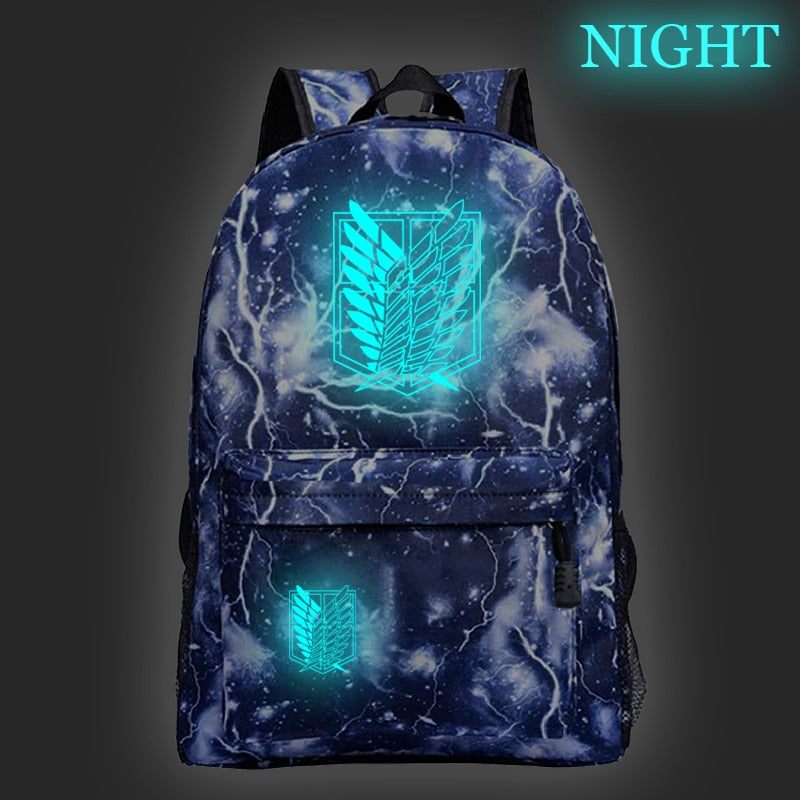 Hot Sale Attack on Titan Luminous Backpack Men Women Travel Bags Fashion New Pattern Knapsack Beautiful Students School Rucksack