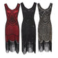 Women Party Dress 1920 s Great Gatsby Flapper Vestidos Sequin Bead Fringe Dress Evening V Neck Embellished Fringed Sleeveless