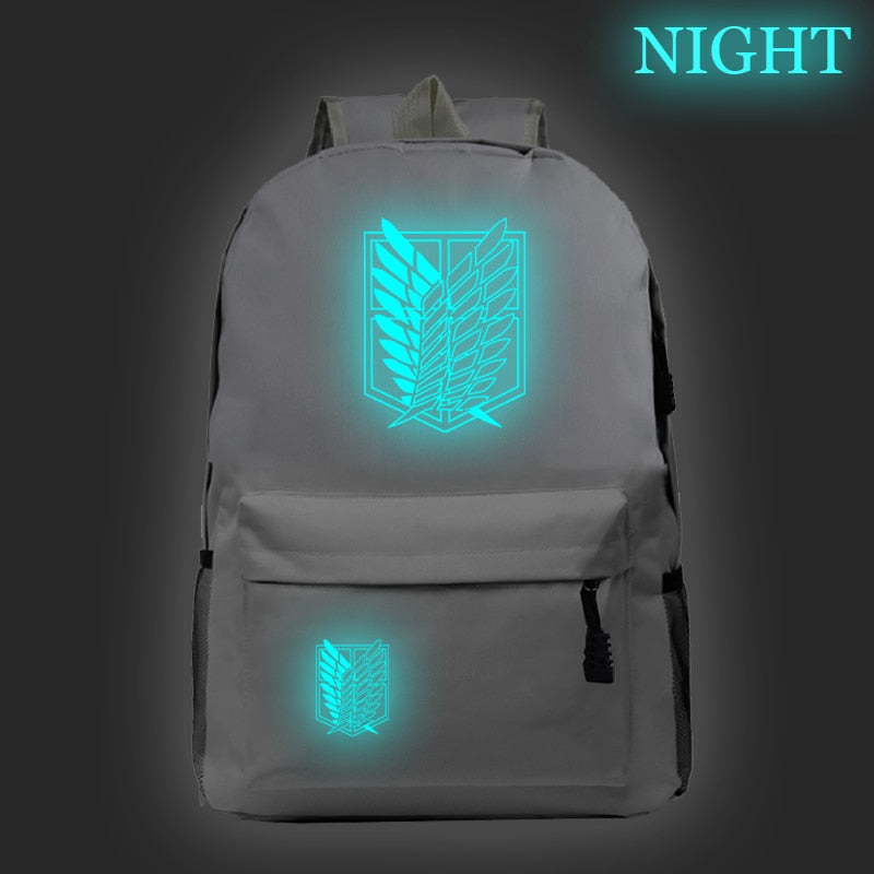 Hot Sale Attack on Titan Luminous Backpack Men Women Travel Bags Fashion New Pattern Knapsack Beautiful Students School Rucksack