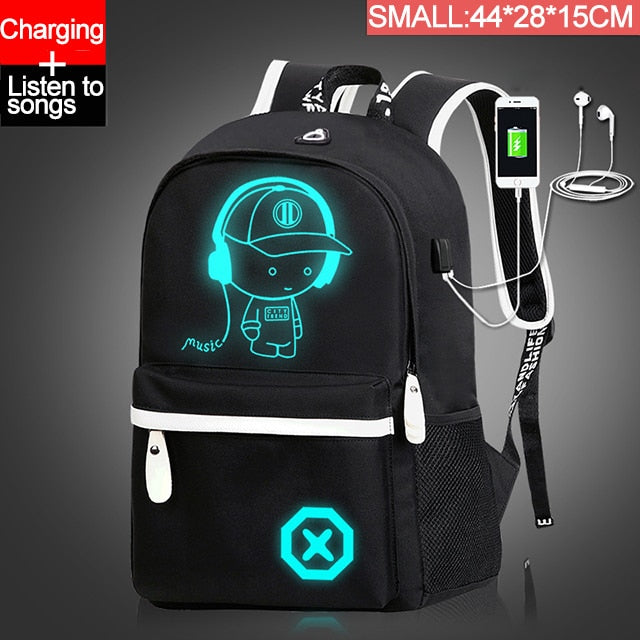 Children Backpack School Bags For Boy Girls Anime Luminous School Backpack Kids Waterproof Book Bag USB Charging SchoolBag Gift