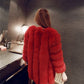 2018 Winter Luxury Faux Fox Fur Coat Slim Long Sliver Red Blue Faux Fur Jacket Women Fake Fur Coats manteau fourrure Xnxee