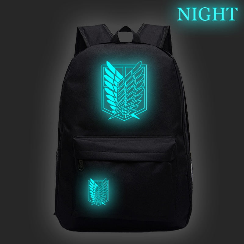 Hot Sale Attack on Titan Luminous Backpack Men Women Travel Bags Fashion New Pattern Knapsack Beautiful Students School Rucksack