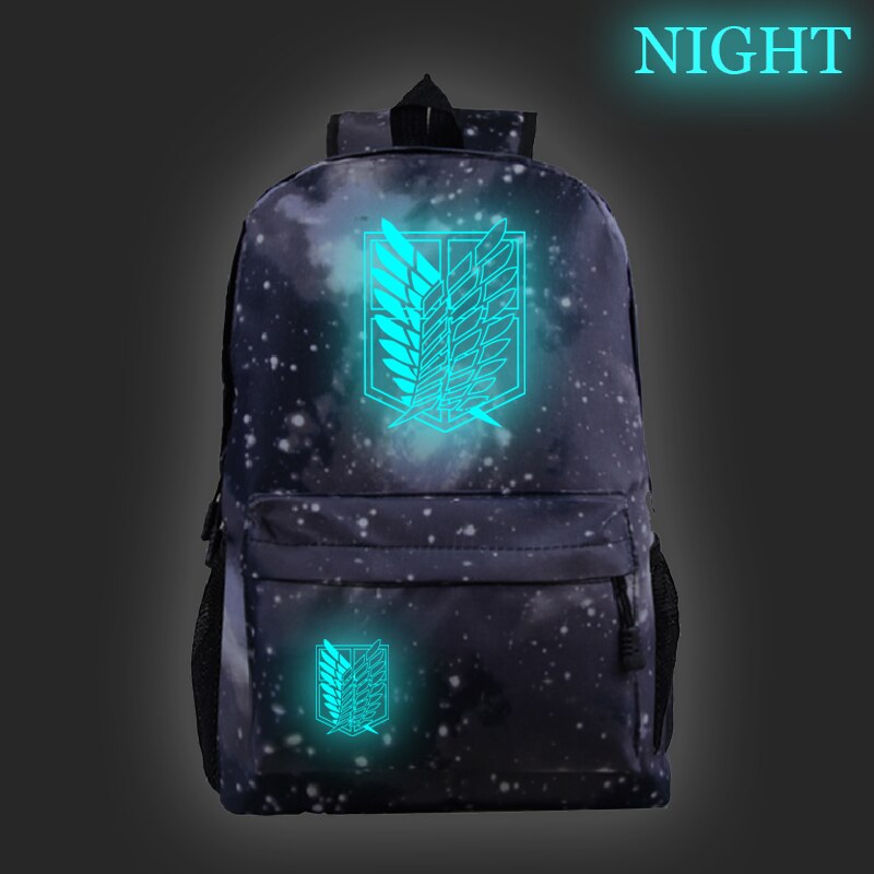 Hot Sale Attack on Titan Luminous Backpack Men Women Travel Bags Fashion New Pattern Knapsack Beautiful Students School Rucksack