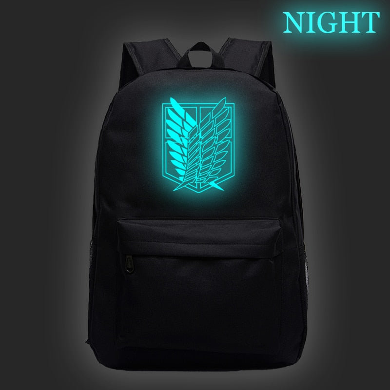 Hot Sale Attack on Titan Luminous Backpack Men Women Travel Bags Fashion New Pattern Knapsack Beautiful Students School Rucksack