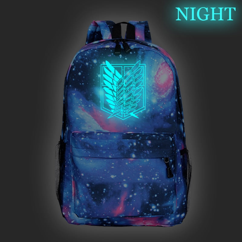 Hot Sale Attack on Titan Luminous Backpack Men Women Travel Bags Fashion New Pattern Knapsack Beautiful Students School Rucksack