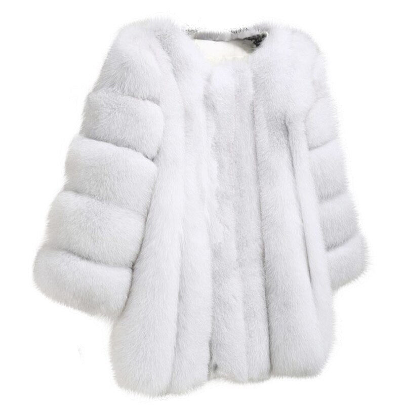 Winter Luxury Faux Fox Fur Coat Fashion Long 11 Colors Pptional Faux Fur Jacket Warm Women Fur Coats Manteau Fourrure Outerwear