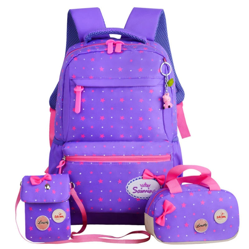 Children School Bags Teenagers Girls Printing Rucksack school Backpacks 3pcs/Set Mochila kids travel backpack Cute shoulder bag