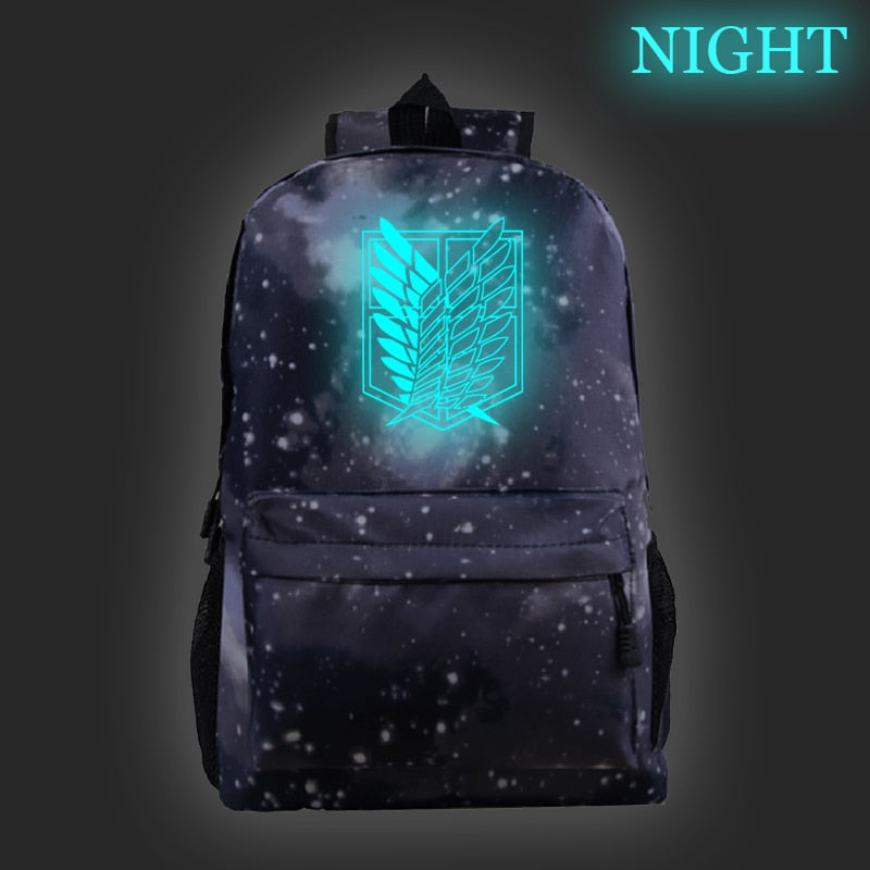 Hot Sale Attack on Titan Luminous Backpack Men Women Travel Bags Fashion New Pattern Knapsack Beautiful Students School Rucksack