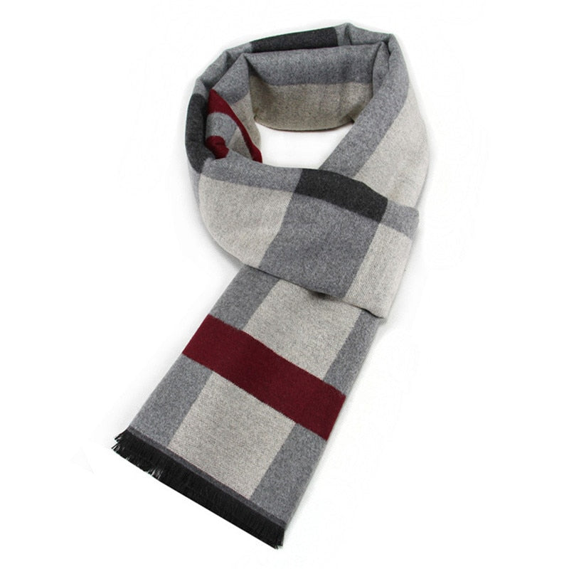 RUNMEIFA 2022 Classic Autumn & Winter Warm Plaid Man Scarf Cashmere Wool Panama Soft Striped Long Scarf High Quality 40 Colors