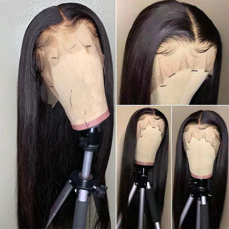 30 32 Inch Lace Front Wig Straight Lace Front Human Hair Wigs Natural Black Human Hair Wigs Allove Perruque Cheveux Humain