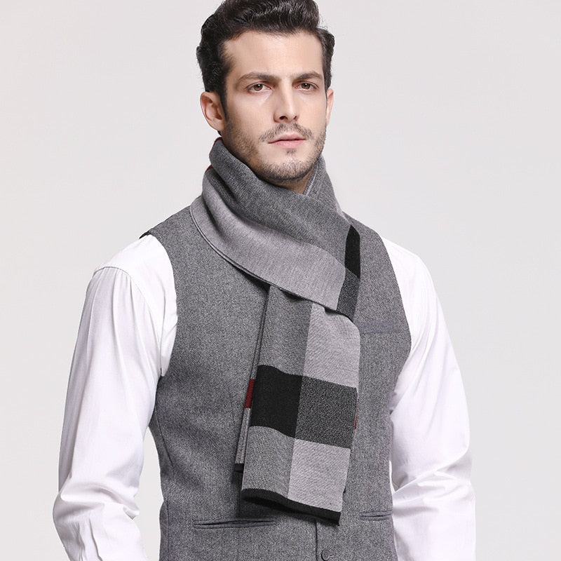 RUNMEIFA 2022 Classic Autumn & Winter Warm Plaid Man Scarf Cashmere Wool Panama Soft Striped Long Scarf High Quality 40 Colors