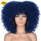 LIZZY Short Afro Kinky Curly Wigs With Bangs For Black Women African Synthetic Ombre Brown Cosplay Wig High Temperature Glueless