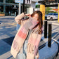 2023 New Women Plaid Scarf Winter Pashmina Shawls Cashmere Thick Wraps Lady Tassel Warm Scarves Rainbow Hairy Bufanda