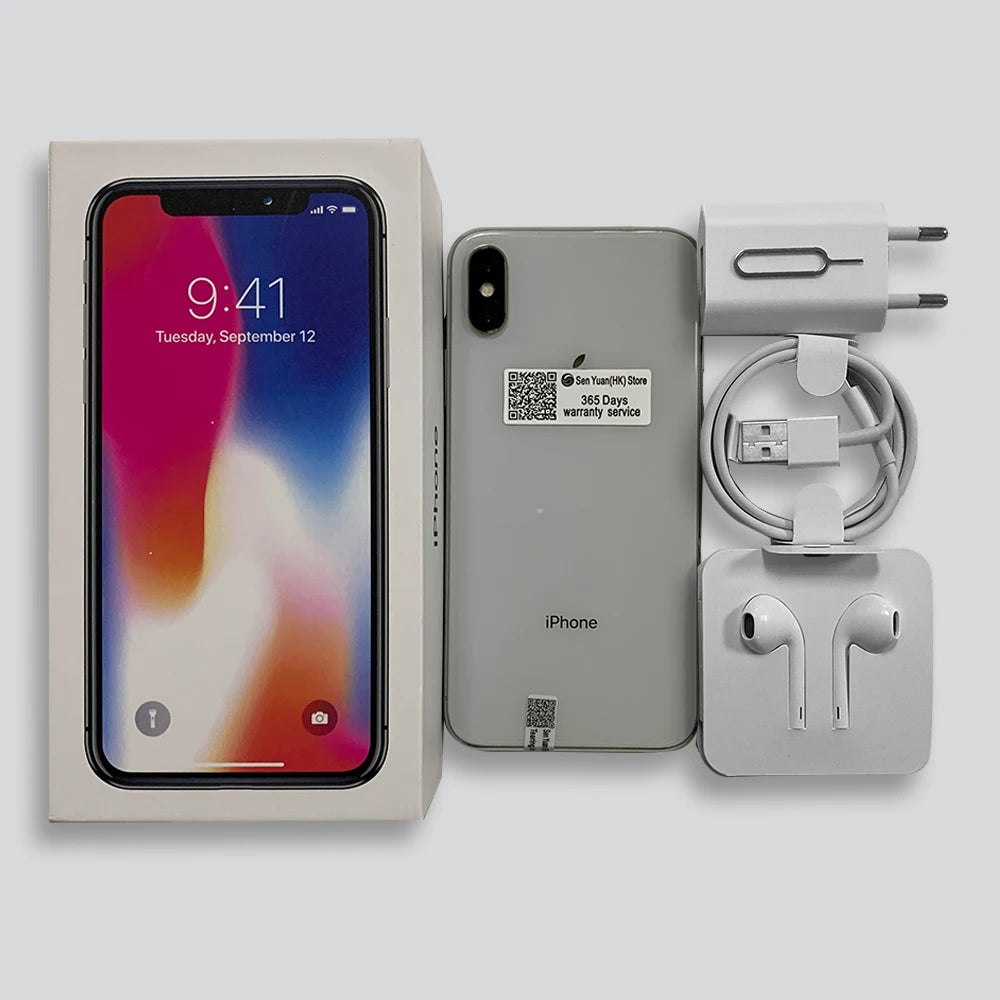Apple-Smartphone iPhone X, téléphone portable, 3 Go de RAM, 64 Go, 256 Go de ROM, Dean Hexa Core, Face ID, 12MP, original, débloqué, persévérance