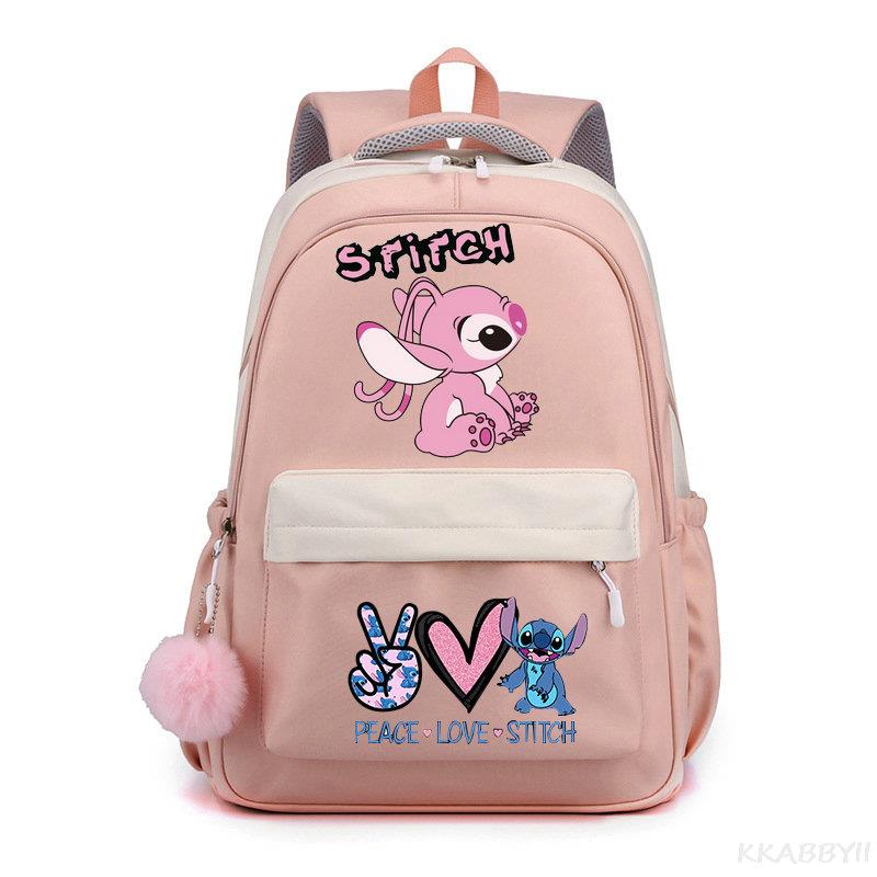 Lilo And Stitch Backpack Sweet Soft Large Capacity Student Schoolbag College Students Patchwork Laptop Simple Mochilas