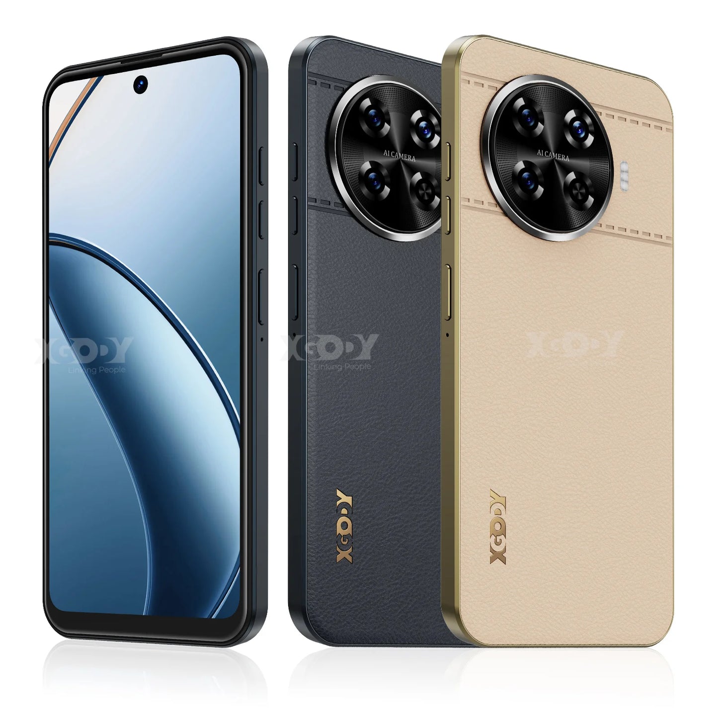 XGODY Smartphone 4G avec écran HD de 6,5 pouces, ROM 3 + 64 Go, 4250 mAh, 13 MP, téléphones mobiles Quad Core double SIM, visage débloqué