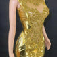 Sexy Bright Silver Gold Rhinestones Velvet Dress Crystals Outfit Birthday Celebrate Wedding Costume Performance Dresses