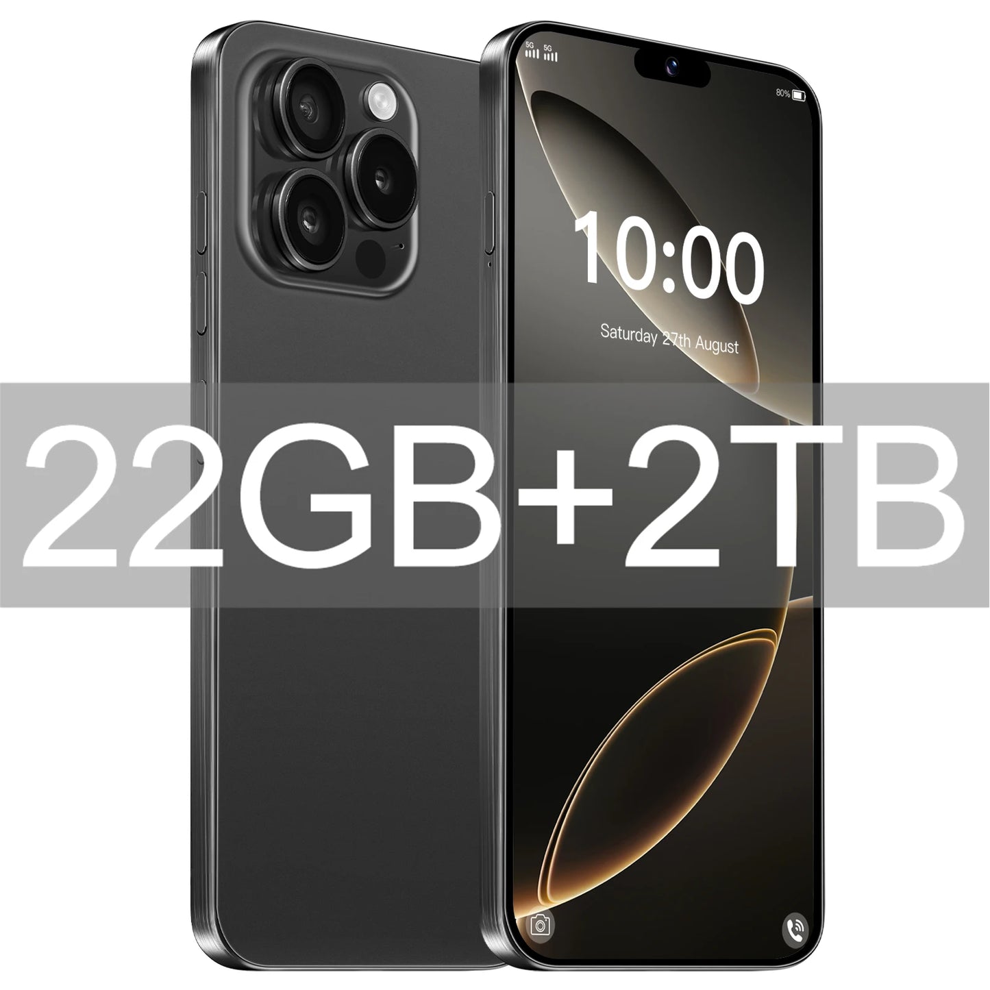 2025 Smartphone 22GB + 2TB pour 7.3 pouces I16 Pro Max plein écran 4G 5G téléphone portable 8000mAh téléphones mobiles Version mondiale