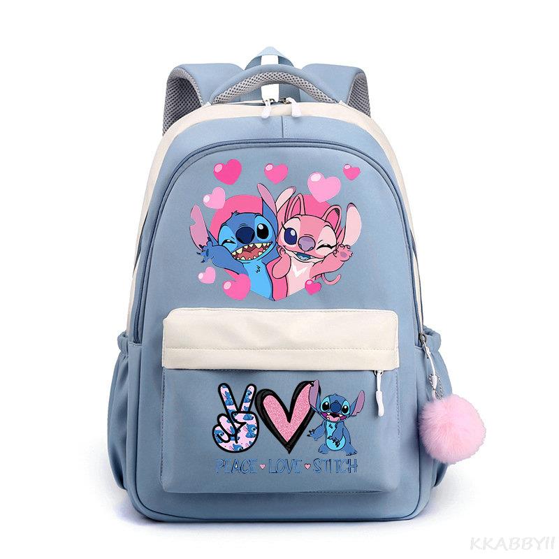 Lilo And Stitch Backpack Sweet Soft Large Capacity Student Schoolbag College Students Patchwork Laptop Simple Mochilas