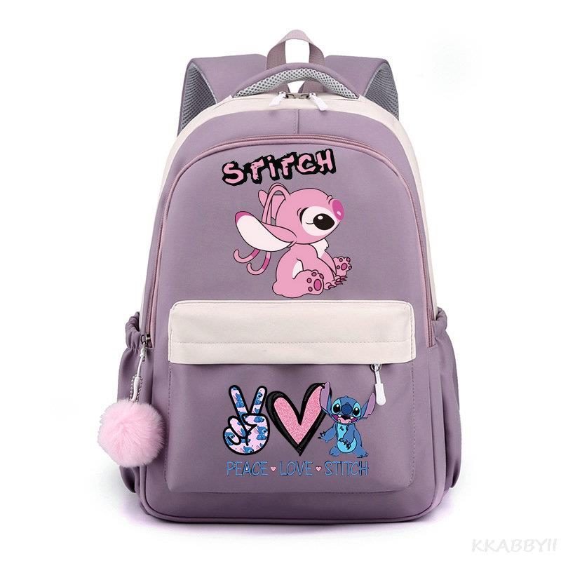 Lilo And Stitch Backpack Sweet Soft Large Capacity Student Schoolbag College Students Patchwork Laptop Simple Mochilas