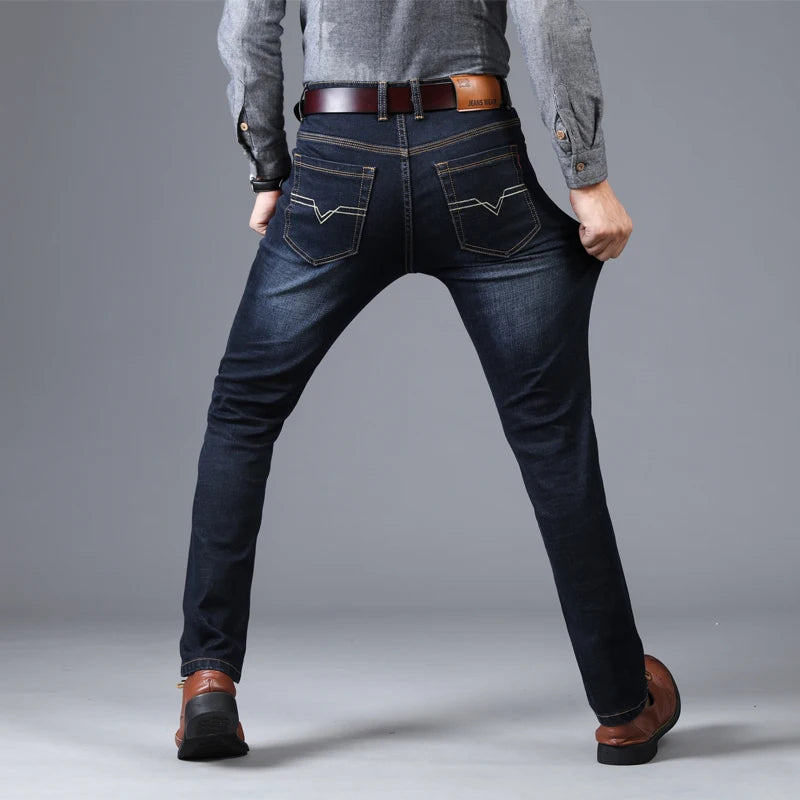 Stretch Autumn/Winter Men's Jeans Men's Style Straight and Versatile Long Pants