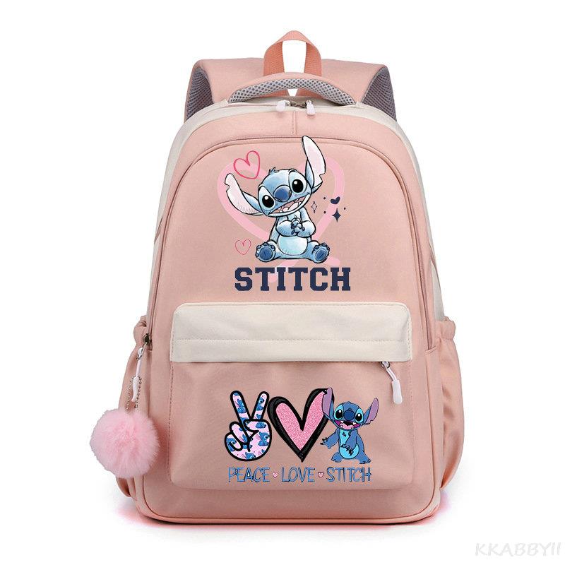 Lilo And Stitch Backpack Sweet Soft Large Capacity Student Schoolbag College Students Patchwork Laptop Simple Mochilas