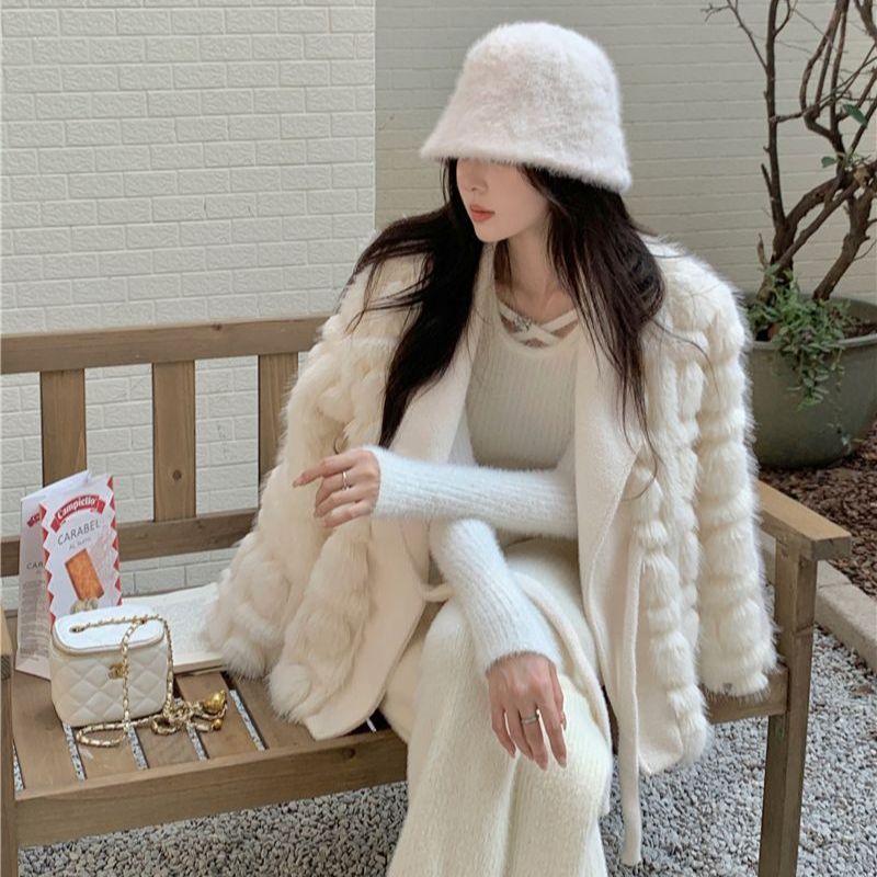 FANIECES New In Winter Faux Fur Coat Women Loose Patchwork Fur Overcoat Party Leather Fur Jacket Tops manteau femme hiver