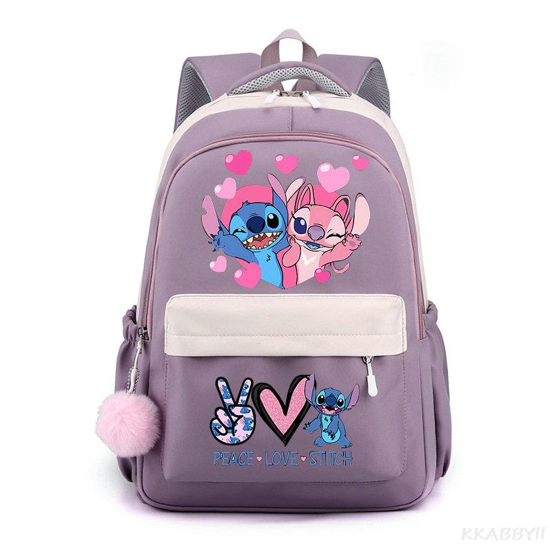 Lilo And Stitch Backpack Sweet Soft Large Capacity Student Schoolbag College Students Patchwork Laptop Simple Mochilas