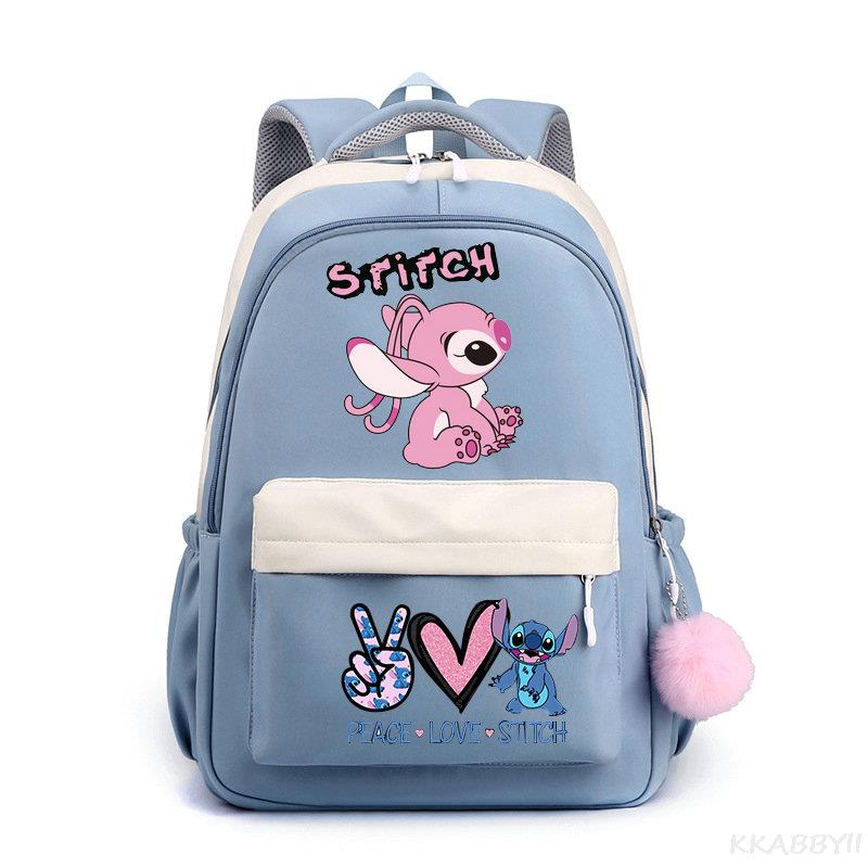 Lilo And Stitch Backpack Sweet Soft Large Capacity Student Schoolbag College Students Patchwork Laptop Simple Mochilas