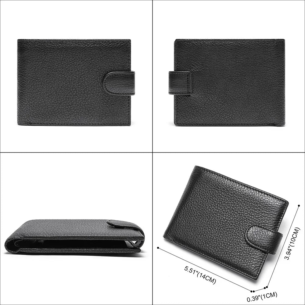 Men's Vintage Genuine Leather for Men Credit Card Holder Cow Skin Purse Money Bag Wallet Man